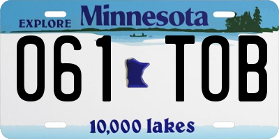 MN license plate 061TOB