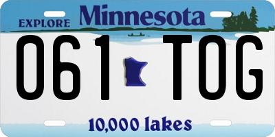 MN license plate 061TOG