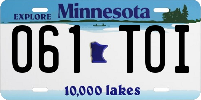 MN license plate 061TOI