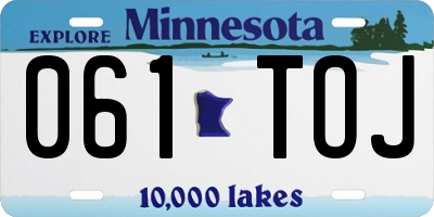 MN license plate 061TOJ