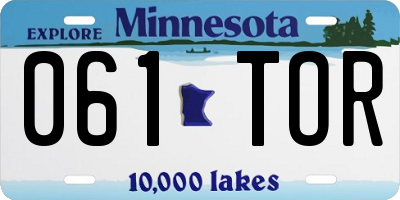 MN license plate 061TOR