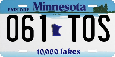 MN license plate 061TOS