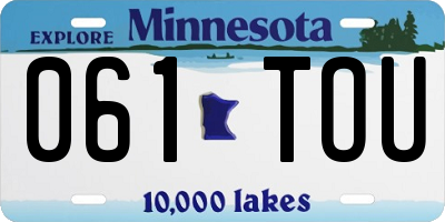 MN license plate 061TOU