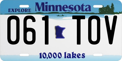 MN license plate 061TOV