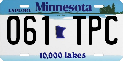 MN license plate 061TPC