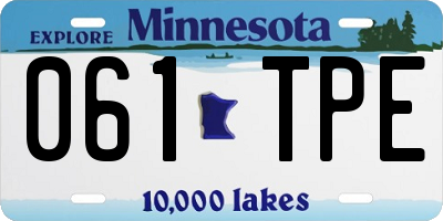 MN license plate 061TPE