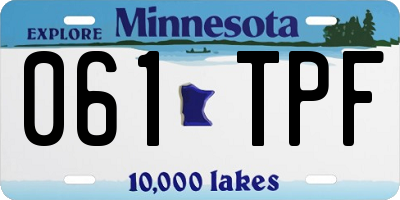 MN license plate 061TPF