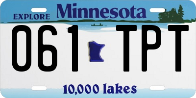 MN license plate 061TPT
