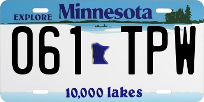 MN license plate 061TPW