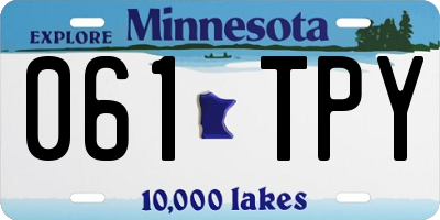 MN license plate 061TPY