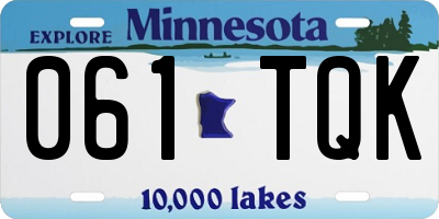 MN license plate 061TQK