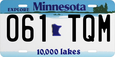 MN license plate 061TQM