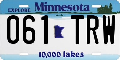 MN license plate 061TRW
