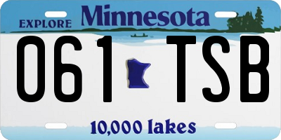 MN license plate 061TSB