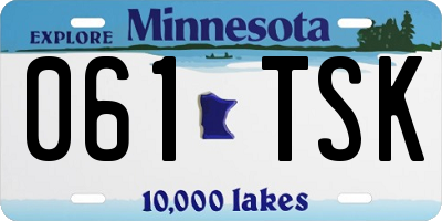 MN license plate 061TSK