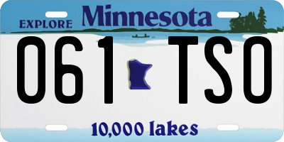 MN license plate 061TSO