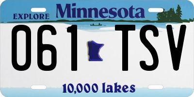 MN license plate 061TSV