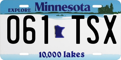 MN license plate 061TSX