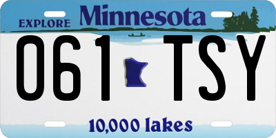 MN license plate 061TSY