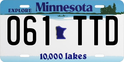 MN license plate 061TTD
