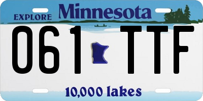 MN license plate 061TTF