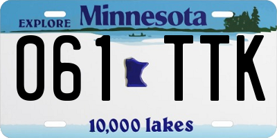 MN license plate 061TTK