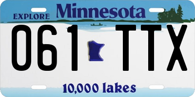 MN license plate 061TTX