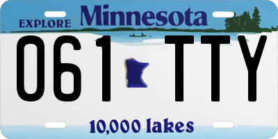 MN license plate 061TTY