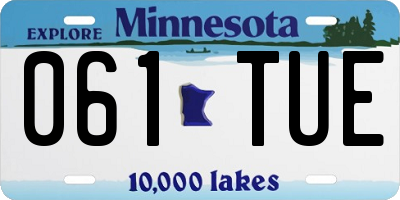 MN license plate 061TUE