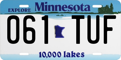 MN license plate 061TUF