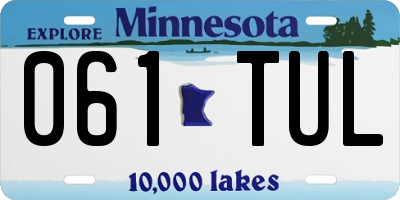 MN license plate 061TUL