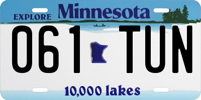 MN license plate 061TUN