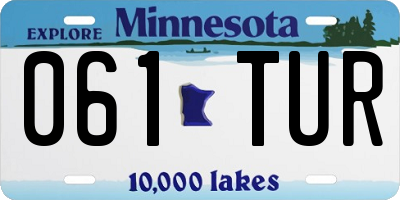 MN license plate 061TUR
