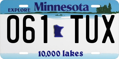 MN license plate 061TUX