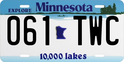MN license plate 061TWC