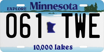 MN license plate 061TWE
