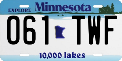 MN license plate 061TWF