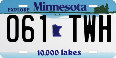 MN license plate 061TWH