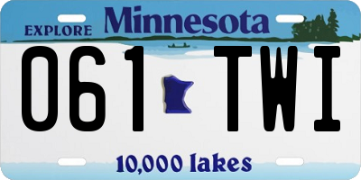 MN license plate 061TWI