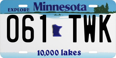 MN license plate 061TWK