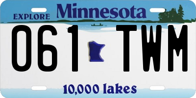 MN license plate 061TWM