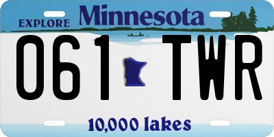 MN license plate 061TWR