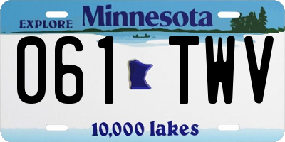MN license plate 061TWV