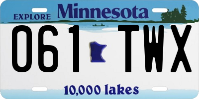 MN license plate 061TWX