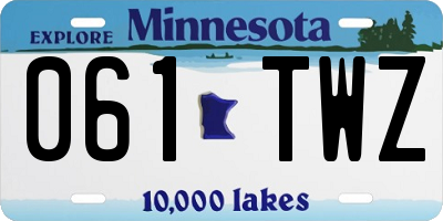 MN license plate 061TWZ