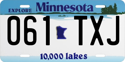 MN license plate 061TXJ