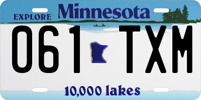 MN license plate 061TXM