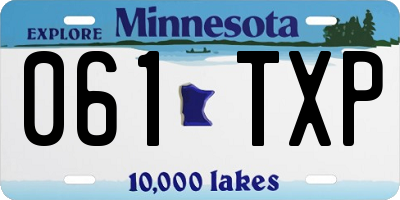 MN license plate 061TXP