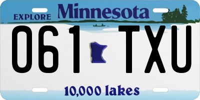 MN license plate 061TXU