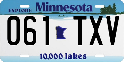 MN license plate 061TXV